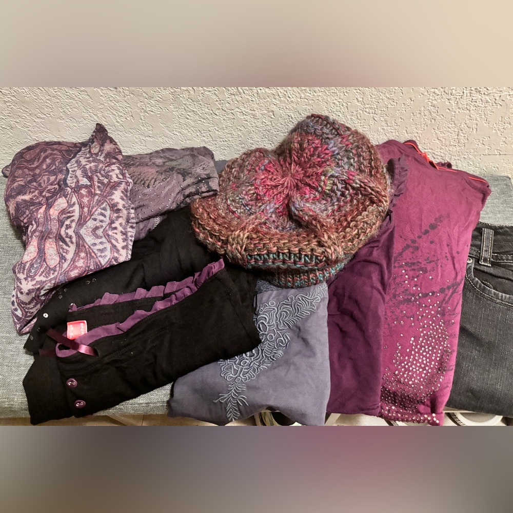 7 Piece ESPRIT Bundle Y2K Vintage: Denim Skirt, Tops, Loungewear, Knit Hat